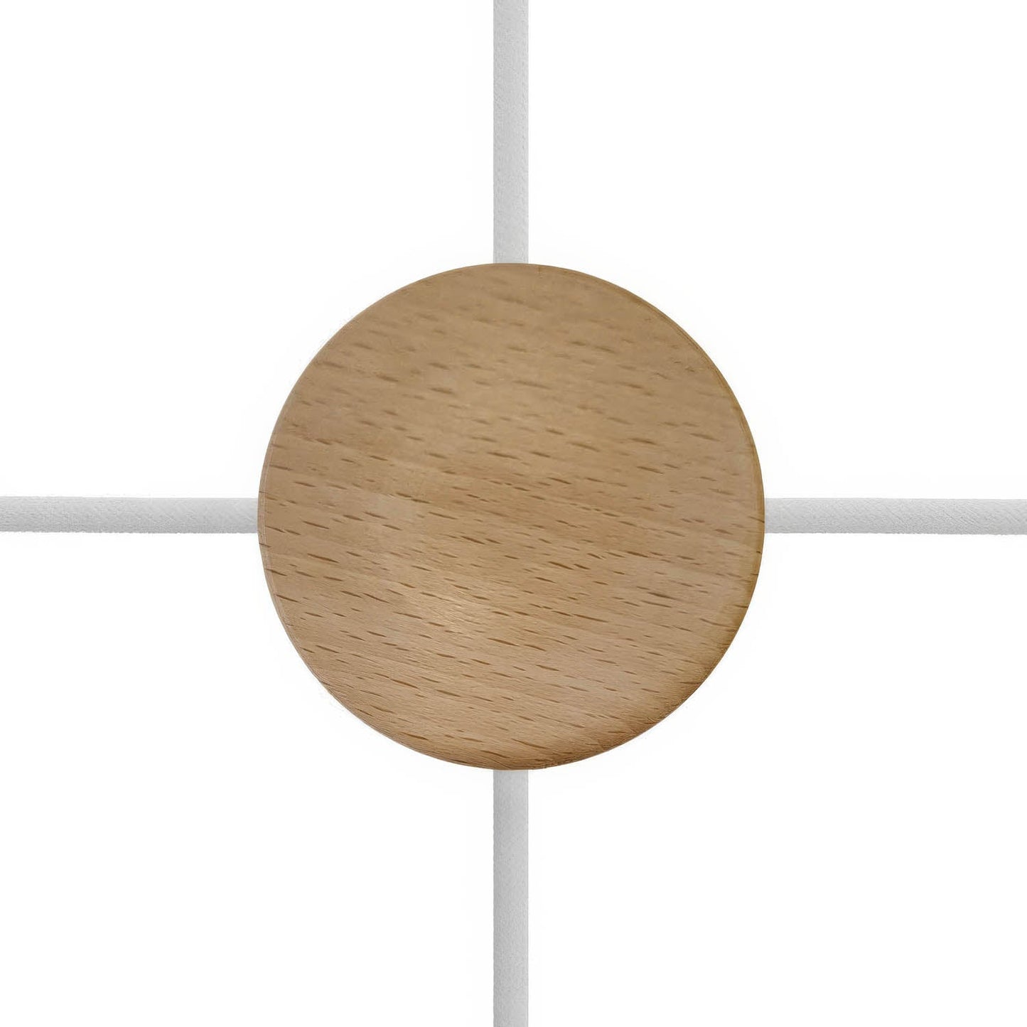 Kit Mini rosone cilindrico in legno a 4 fori laterali (scatola di derivazione) - Neutro