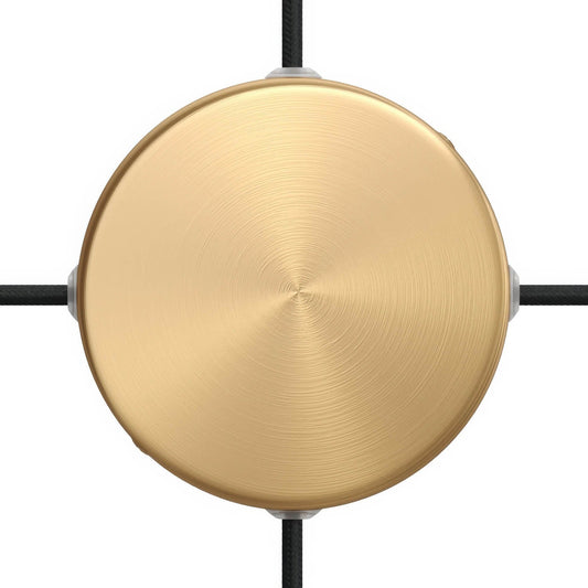 Kit rosone cilindrico in metallo a 4 fori laterali (scatola di derivazione) - Bronzo satinato