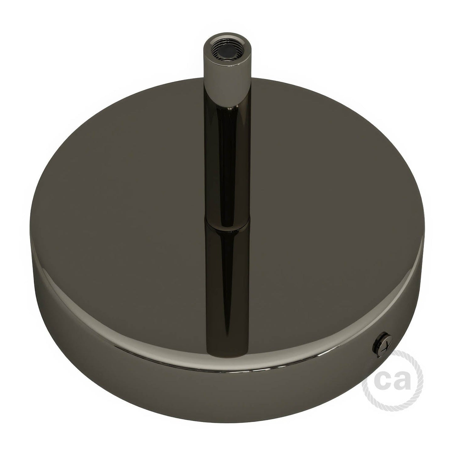 Kit rosone cilindrico in metallo con serracavo da 7 cm - Nero perla