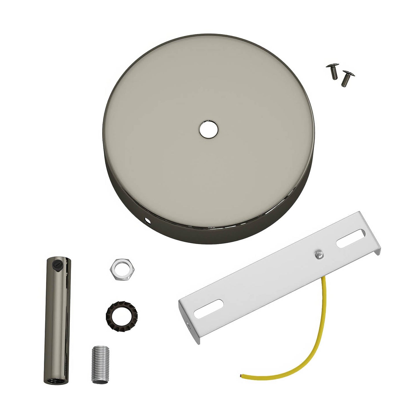 Kit rosone cilindrico in metallo con serracavo da 7 cm - Nero perla