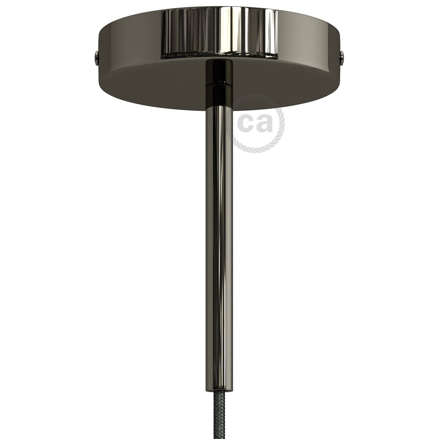 Kit rosone cilindrico in metallo con serracavo da 15 cm - Nero perla