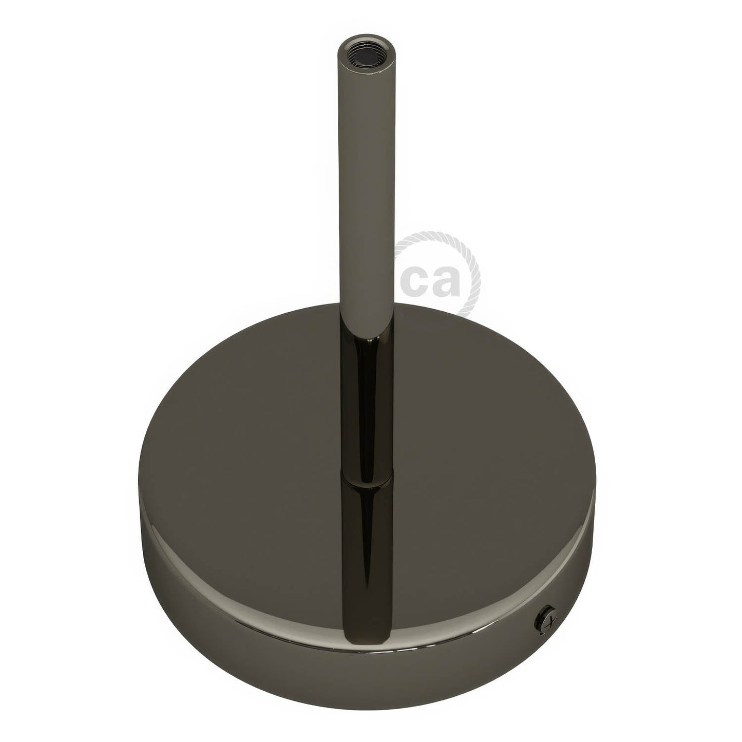 Kit rosone cilindrico in metallo con serracavo da 15 cm - Nero perla