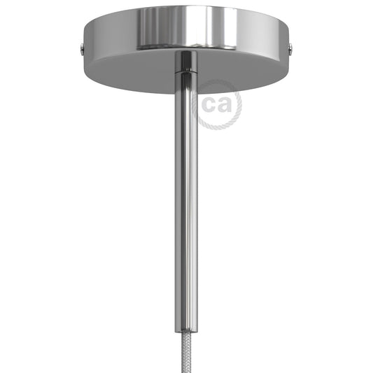 Kit rosone cilindrico in metallo con serracavo da 15 cm - Cromo