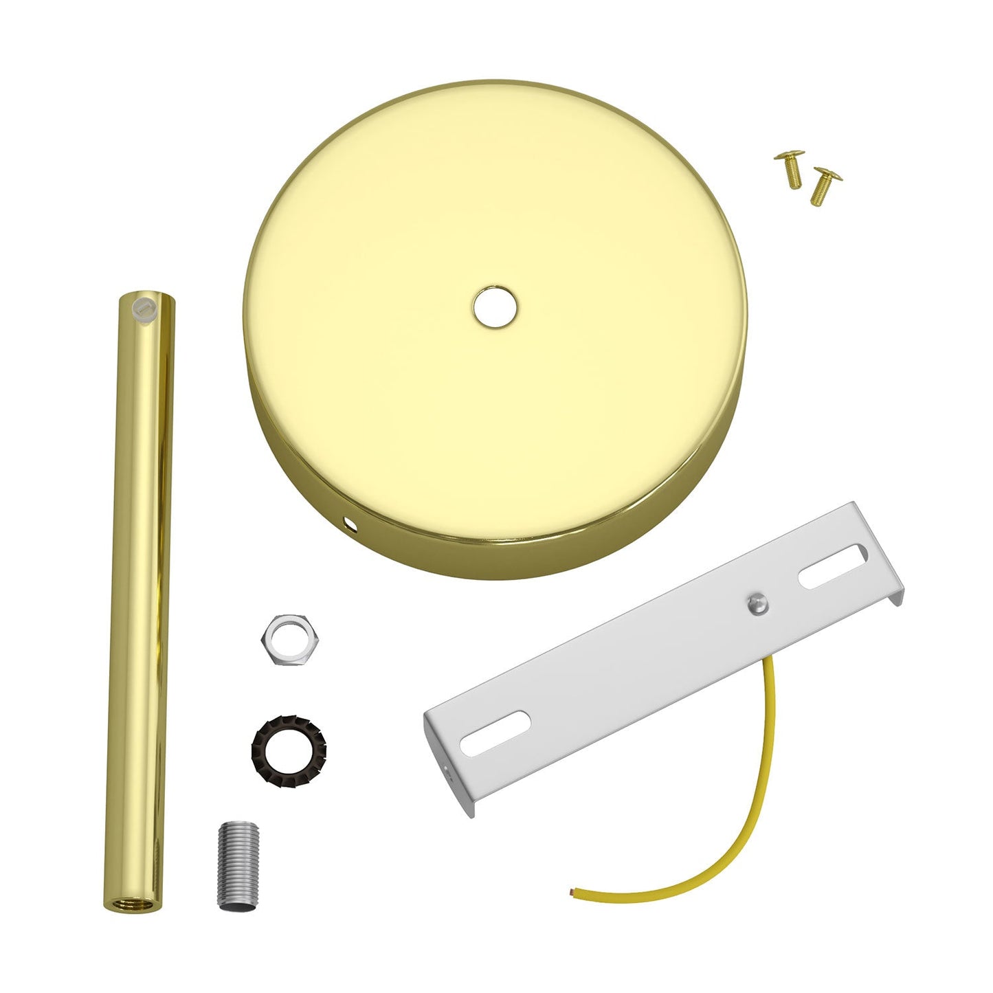 Kit rosone cilindrico in metallo con serracavo da 15 cm - Ottone