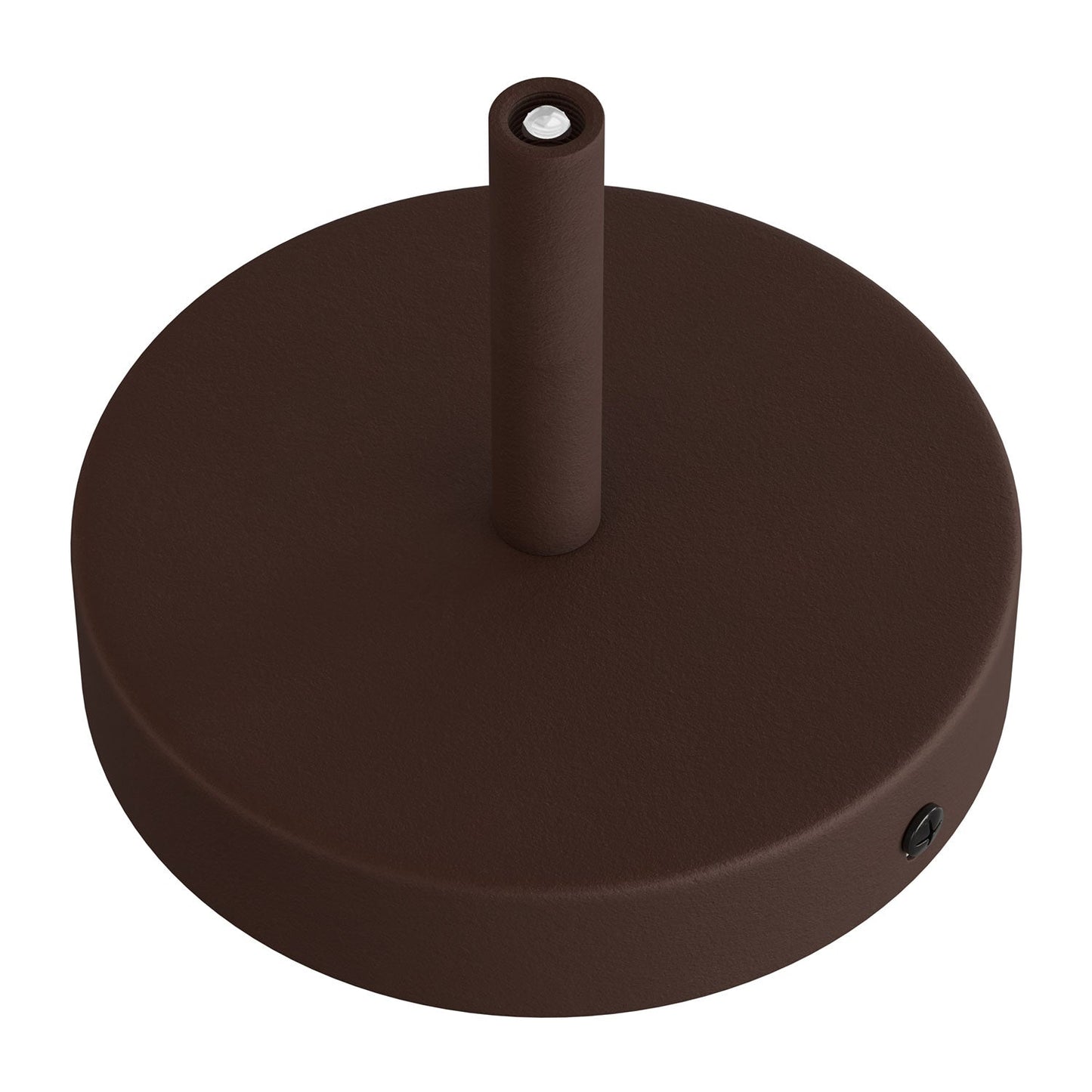 Kit rosone cilindrico in metallo con serracavo da 7 cm - Ruggine scura verniciata