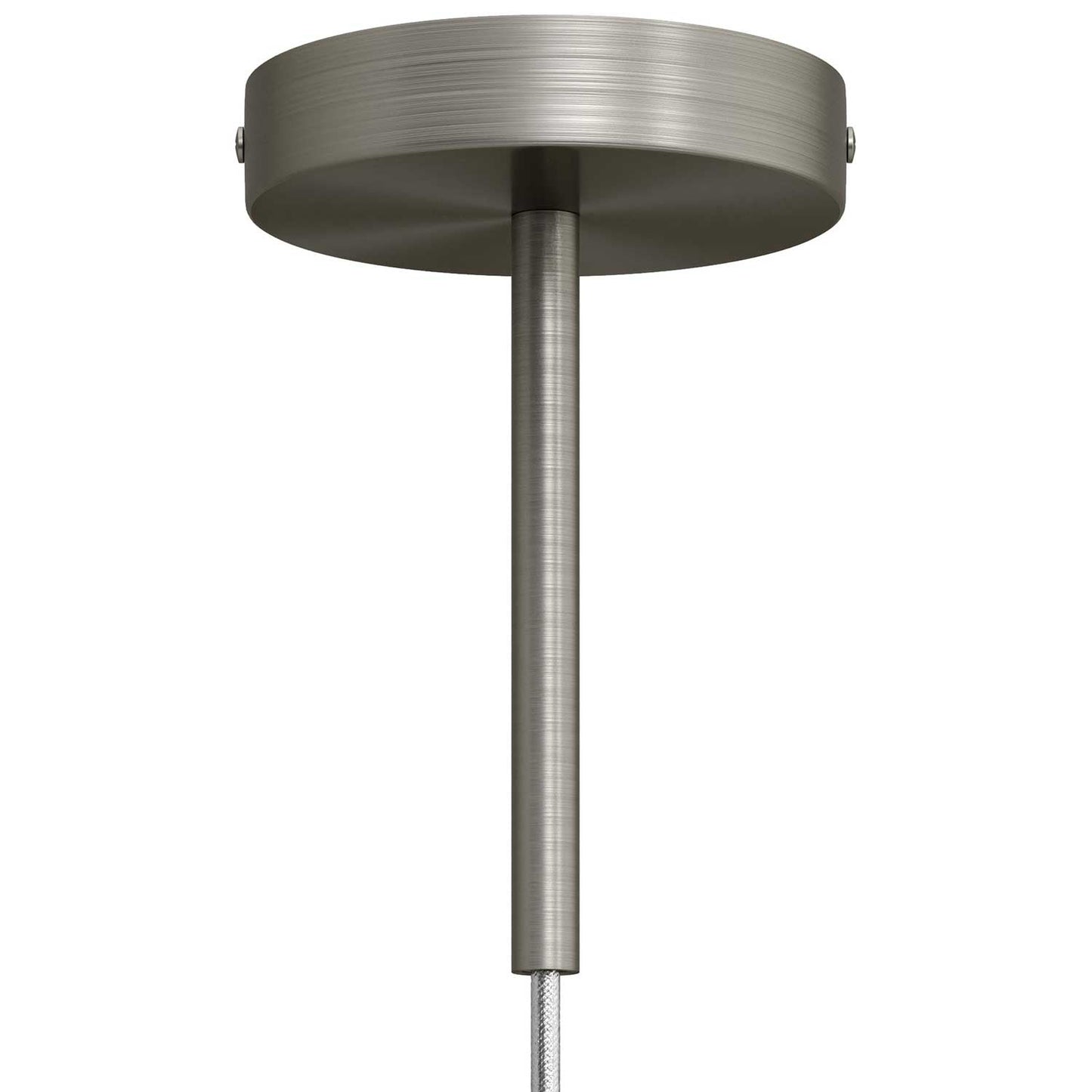 Kit rosone cilindrico in metallo con serracavo da 15 cm - Titanio satinato