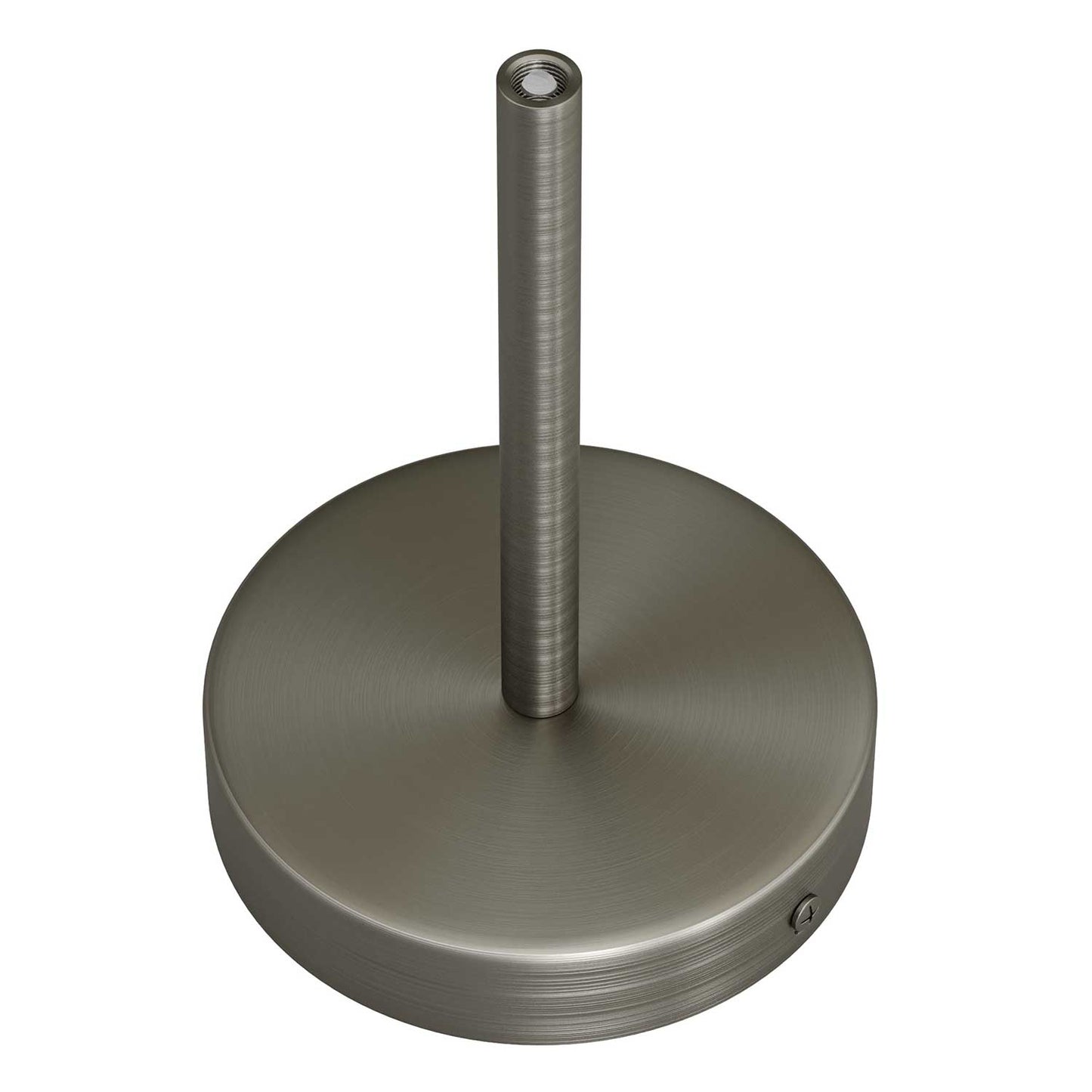 Kit rosone cilindrico in metallo con serracavo da 15 cm - Titanio satinato