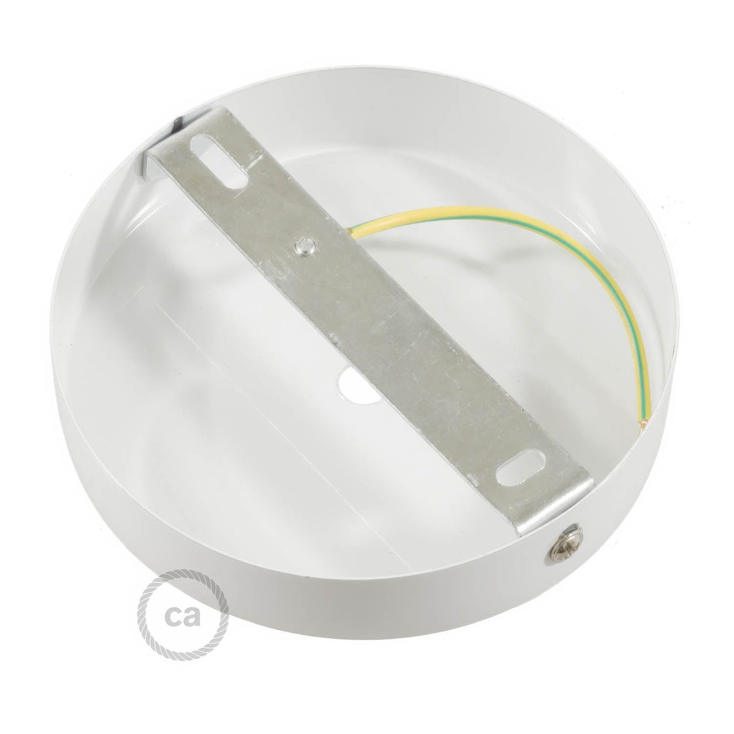 Kit rosone cilindrico in metallo con serracavo da 7 cm - Bianco opaco