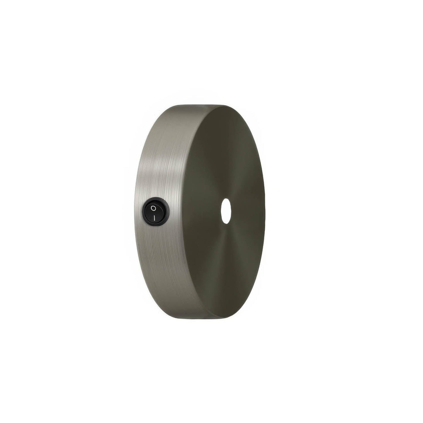 Kit mini rosone cilindrico in metallo con interruttore - Titanio satinato