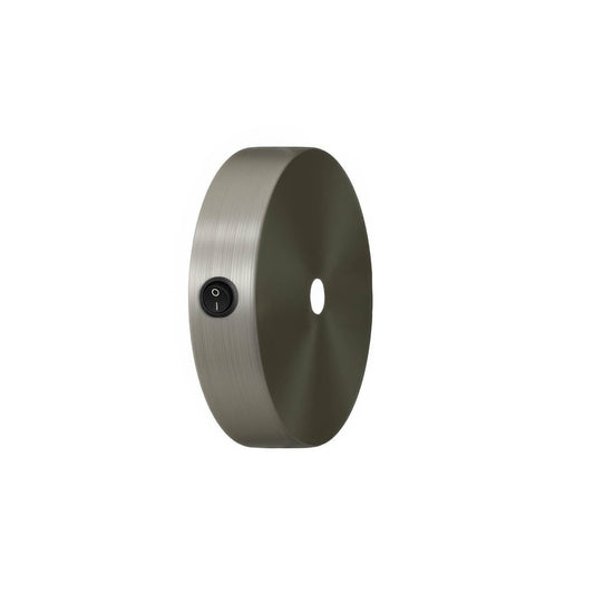 Kit mini rosone cilindrico in metallo con interruttore - Titanio satinato