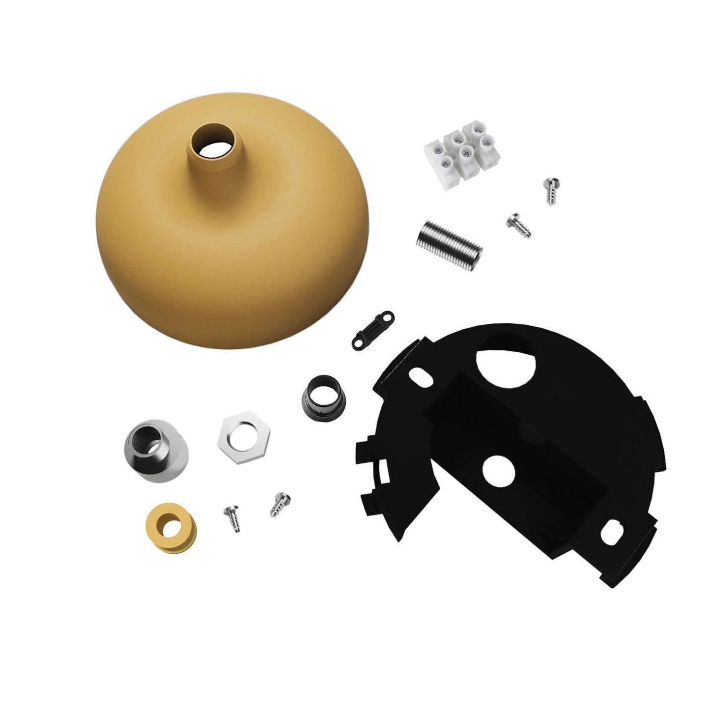Kit rosone in silicone con foro centrale e predisposizione per foro laterale - Mostarda