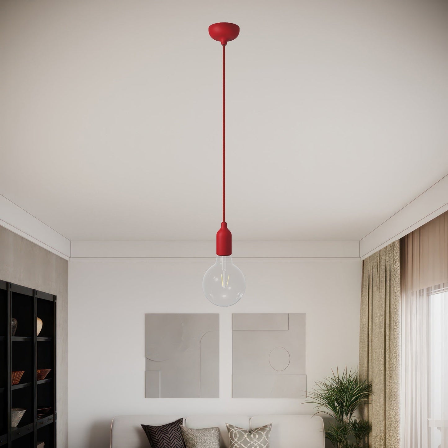 Kit rosone in silicone con foro centrale e predisposizione per foro laterale - Rosso