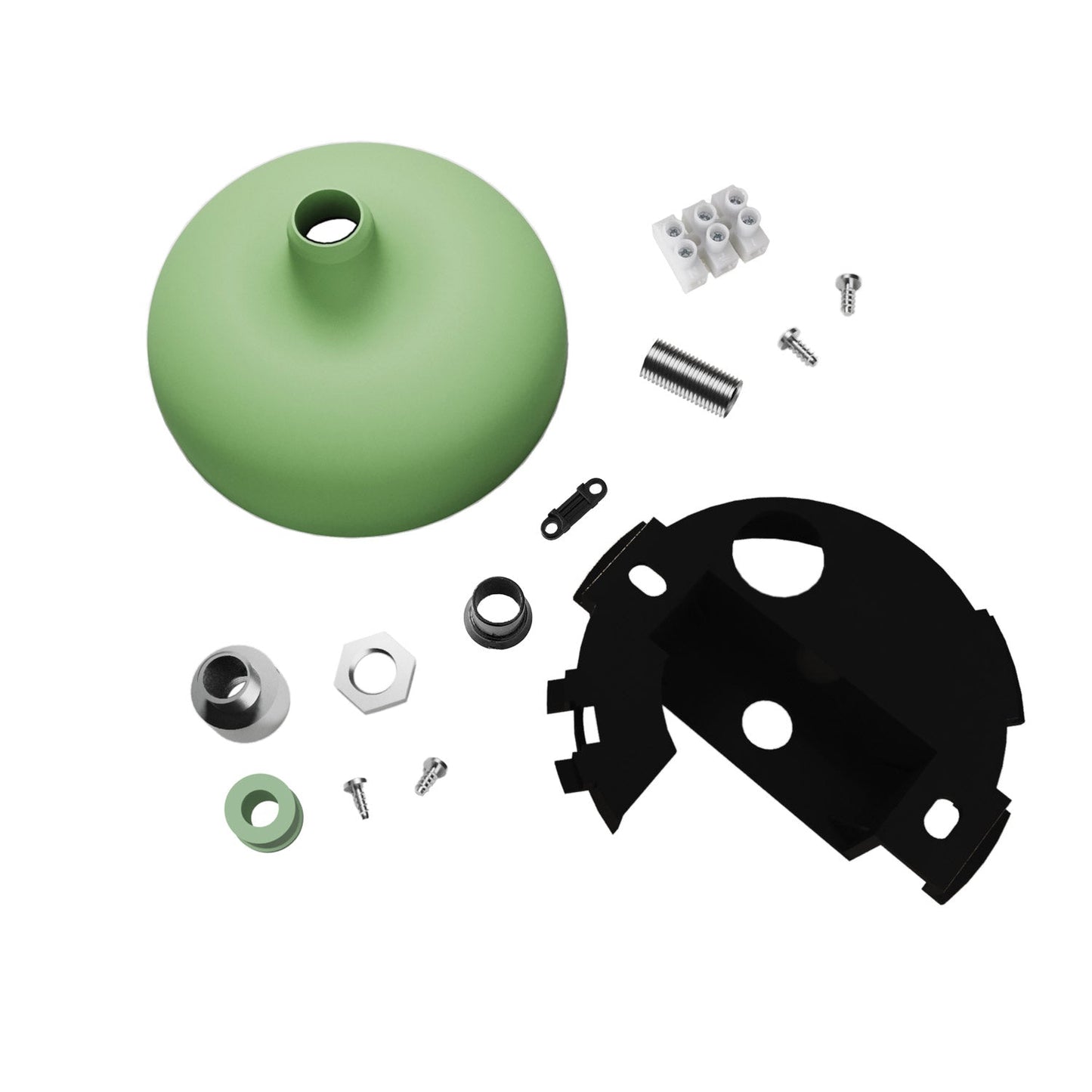 Kit rosone in silicone con foro centrale e predisposizione per foro laterale - Verde prato