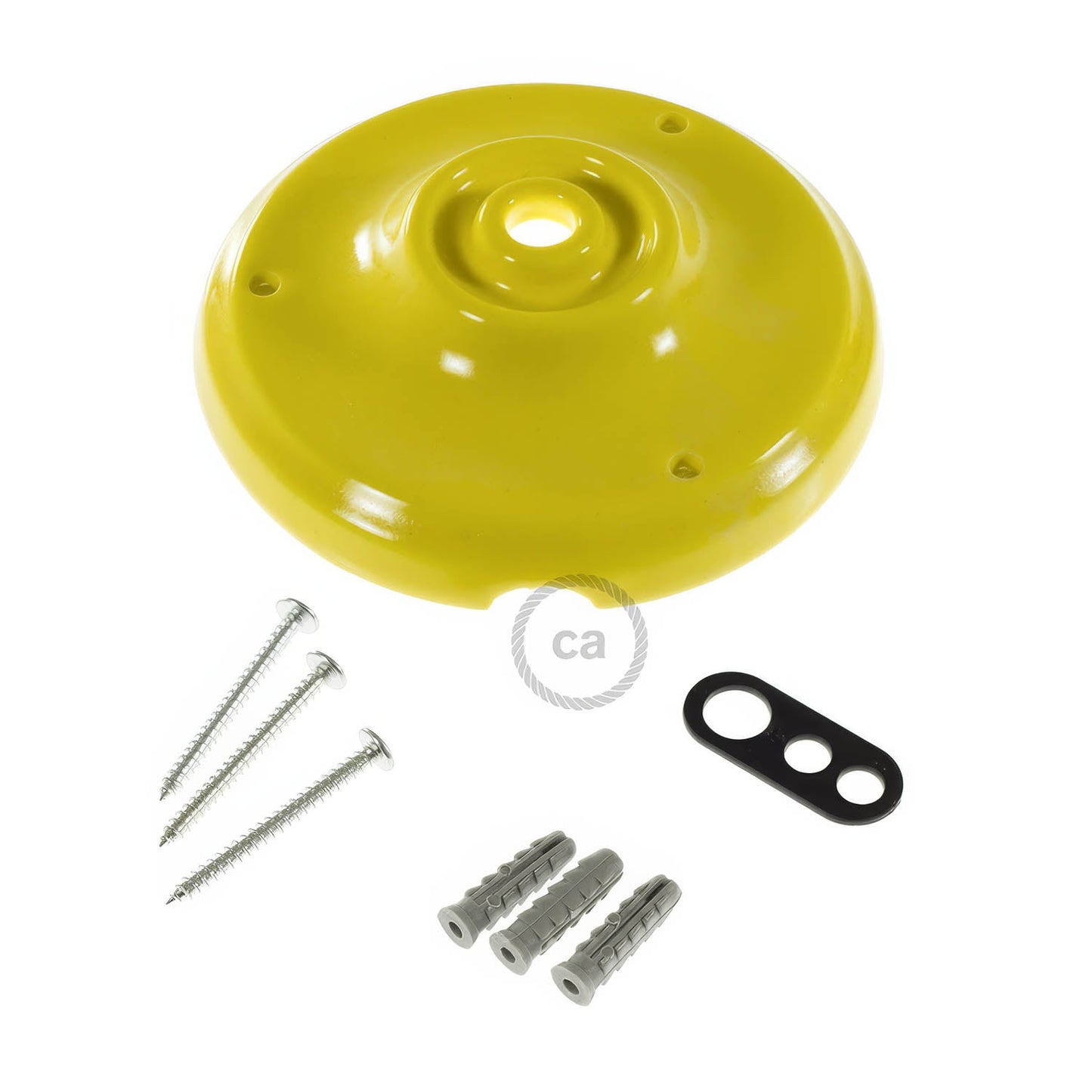 Kit rosone in porcellana - Giallo