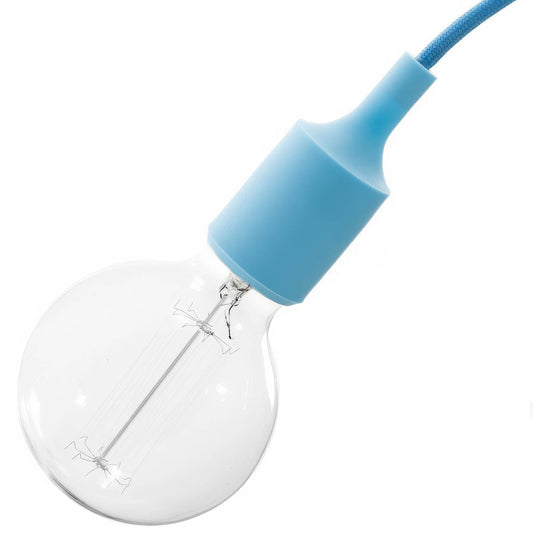 Kit portalampada E27 in silicone - Azzurro