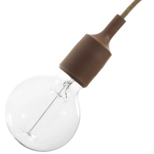Kit portalampada E27 in silicone - Coffee