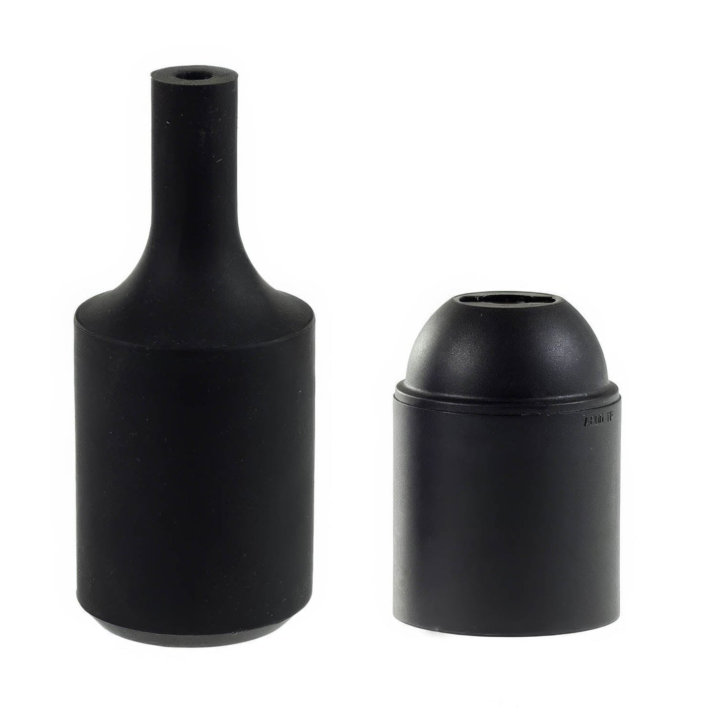 Kit portalampada E27 in silicone - Nero