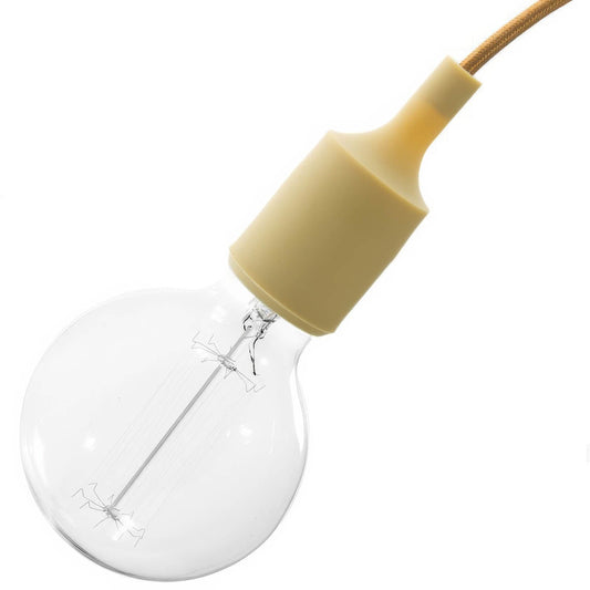 Kit portalampada E27 in silicone - Nocciola