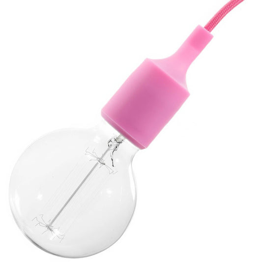 Kit portalampada E27 in silicone - Rosa