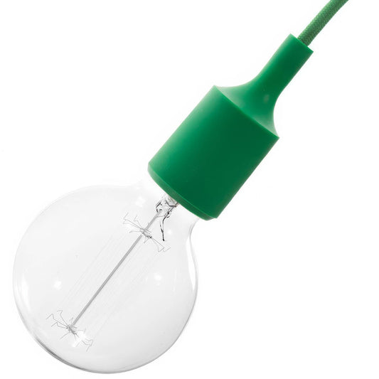 Kit portalampada E27 in silicone - Verde