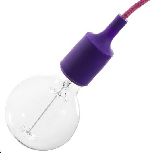 Kit portalampada E27 in silicone - Viola