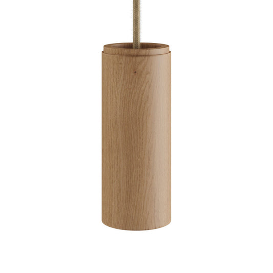 Tub-E14, tubo in legno per faretto con portalampada doppia ghiera E14 - Neutro