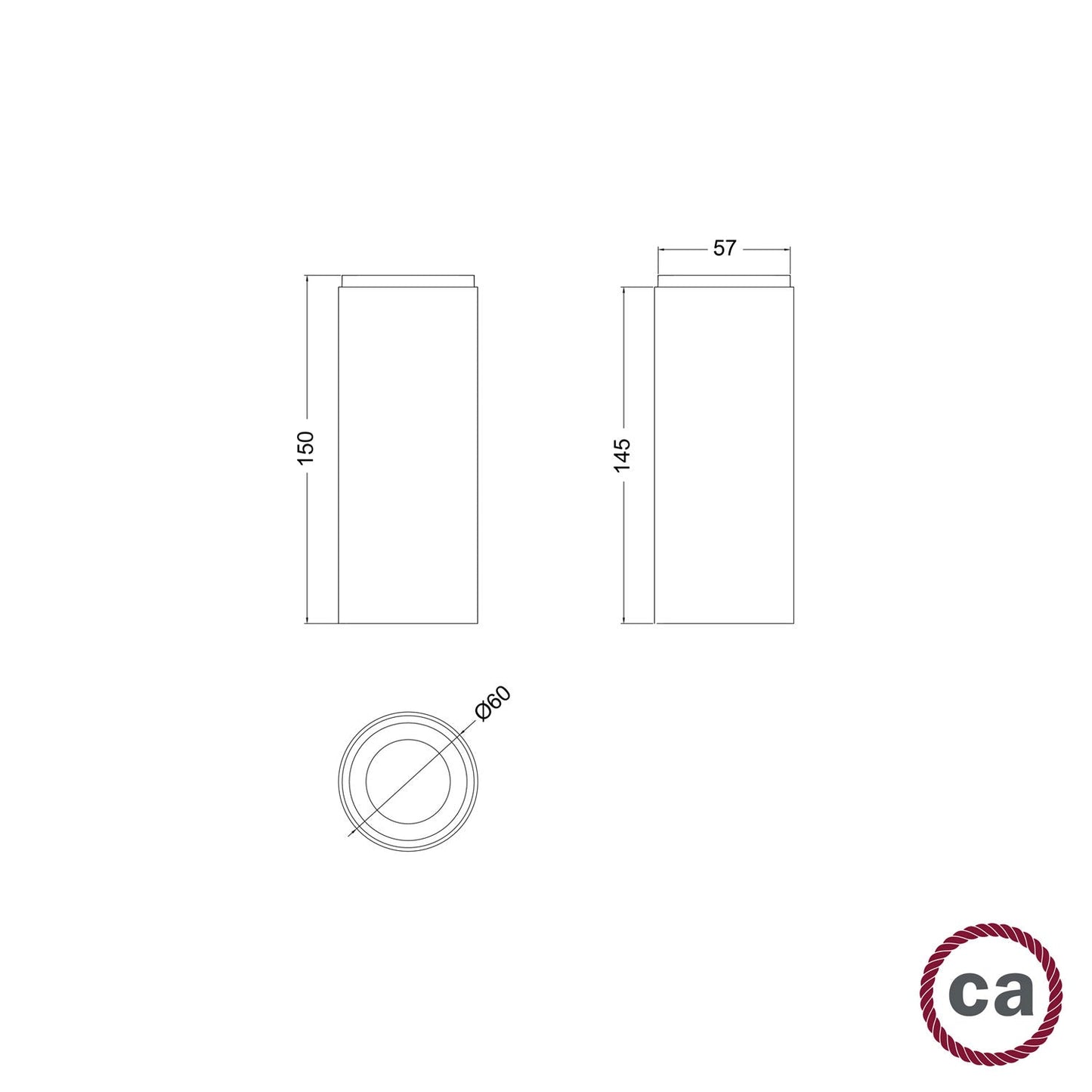 Tub-E14, tubo in legno per faretto con portalampada doppia ghiera E14 - Neutro