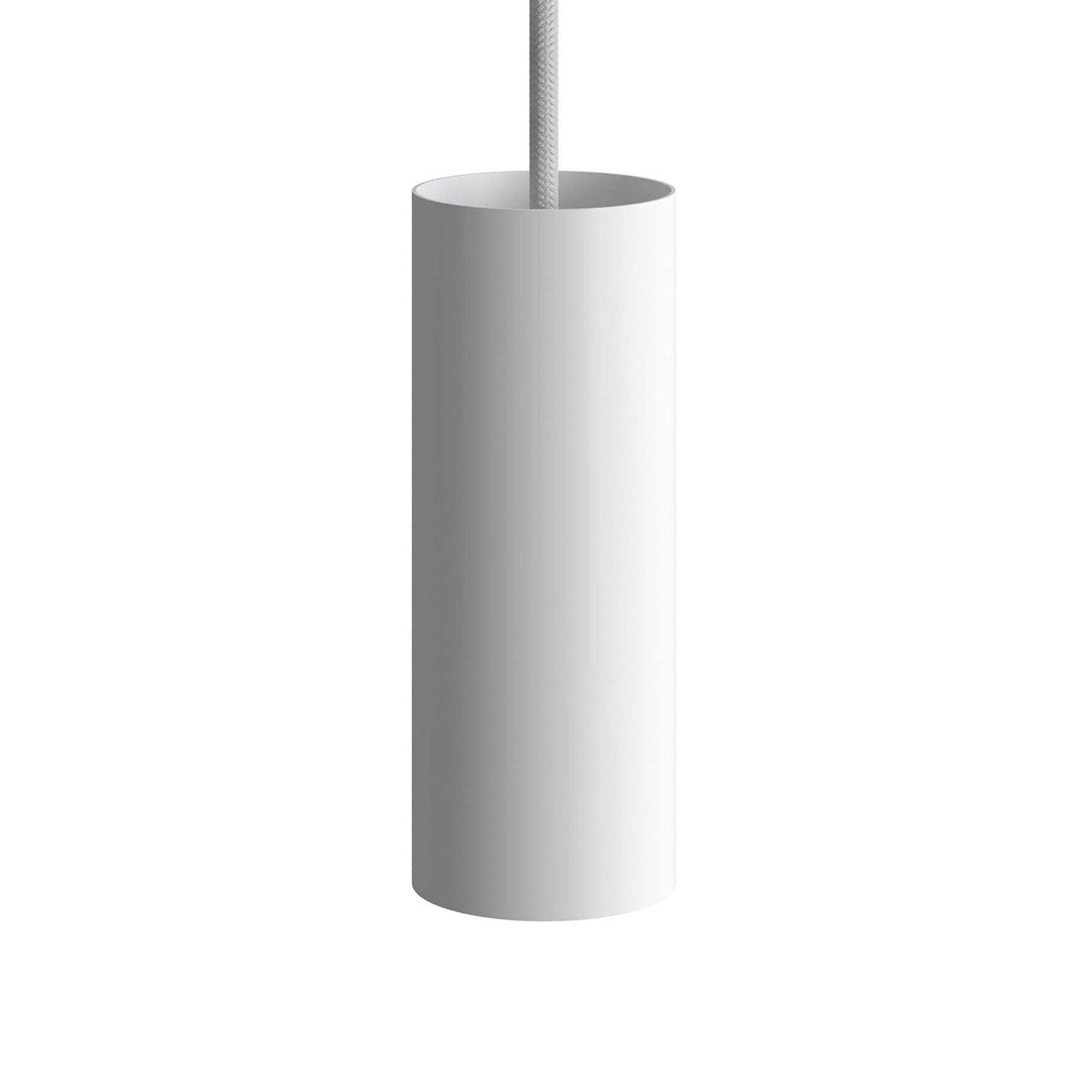 Tub-E14, tubo in metallo per faretto con portalampada doppia ghiera E14 - Bianco opaco