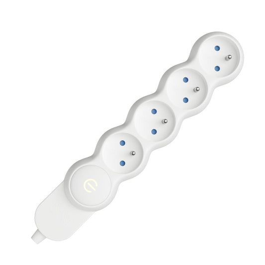 Multipresa francese senza cavo 4 uscite con terra 15A 250V 3500W - Bianco