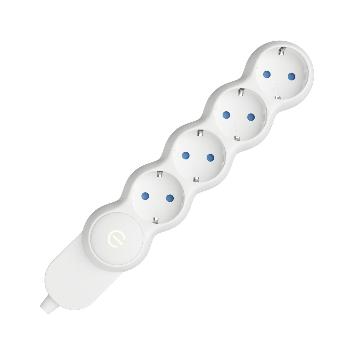 Multipresa tedesca senza cavo 4 uscite con terra 15A 250V 3500W - Bianco