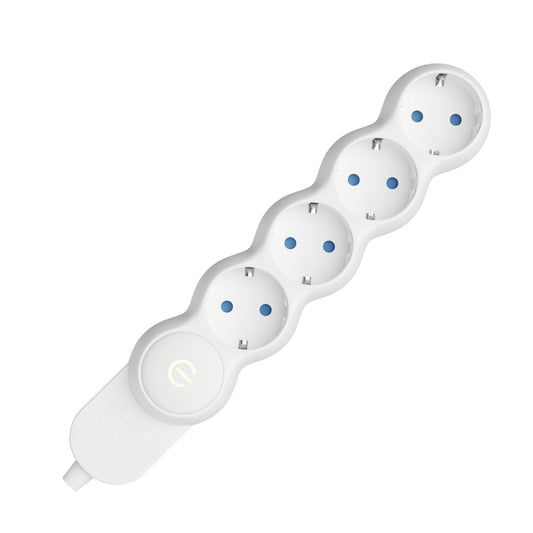 Multipresa tedesca senza cavo 4 uscite con terra 15A 250V 3500W - Bianco