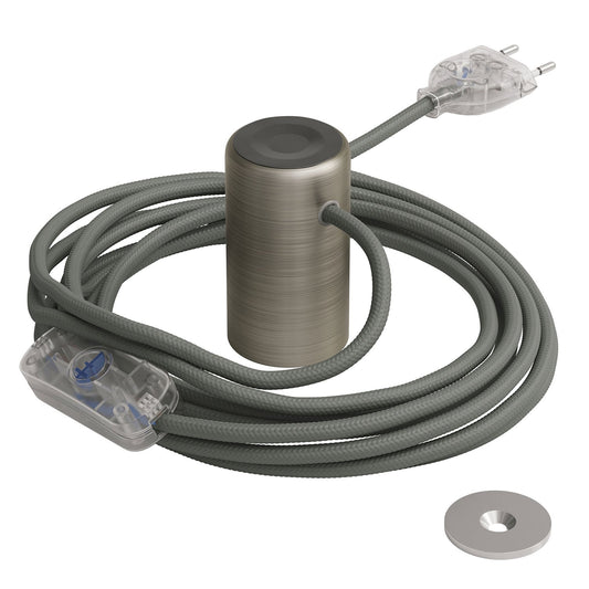 Magnetico®-Plug Elegant, portalampada magnetico pronto all'uso - Titanio satinato