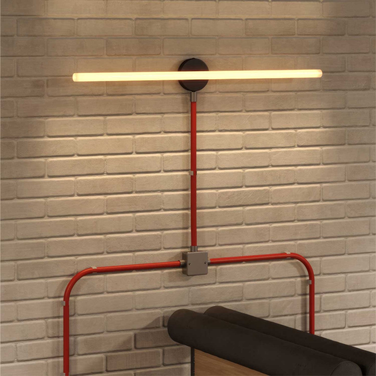 Creative-Tube flexible conduit, Red Rayon RM09 fabric covering, 20 mm diameter