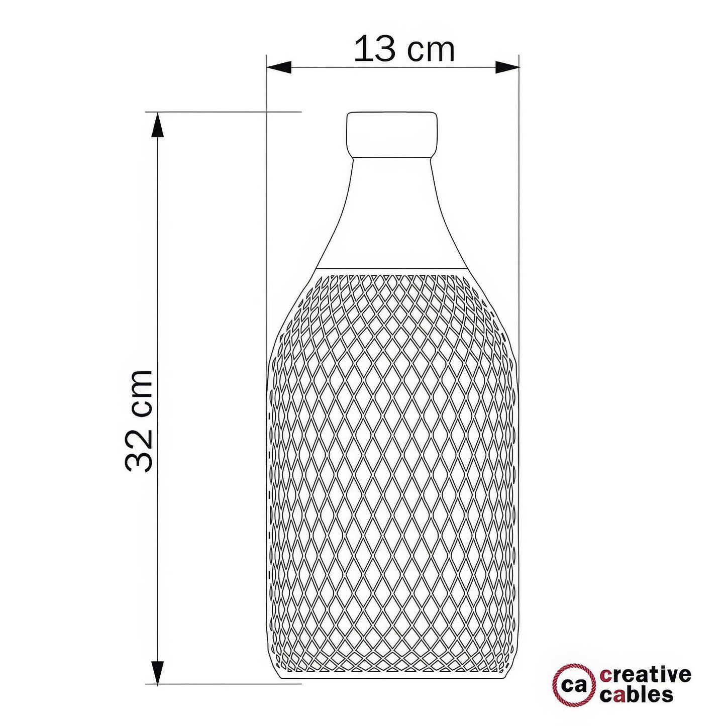 Gabbia paralume bottiglia Jéroboam in metallo - Bianco