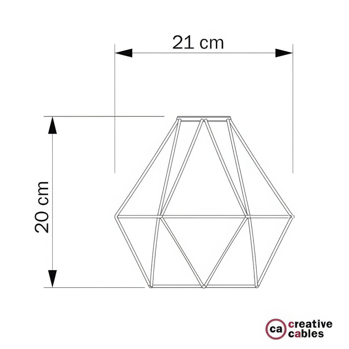 Gabbia paralume Diamond in metallo con attacco E27 - Bianco