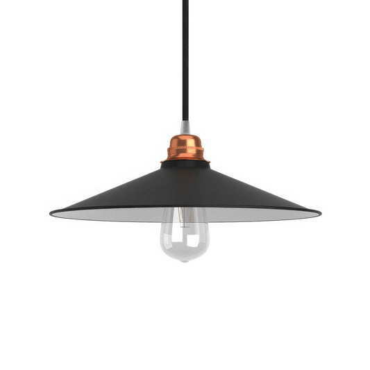 Paralume Swing in metallo smaltato con attacco E27 - Nero