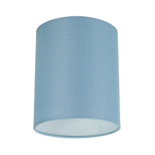 Paralume Cilindro in tessuto con attacco E27 - 100% Made in Italy - Teletta celeste