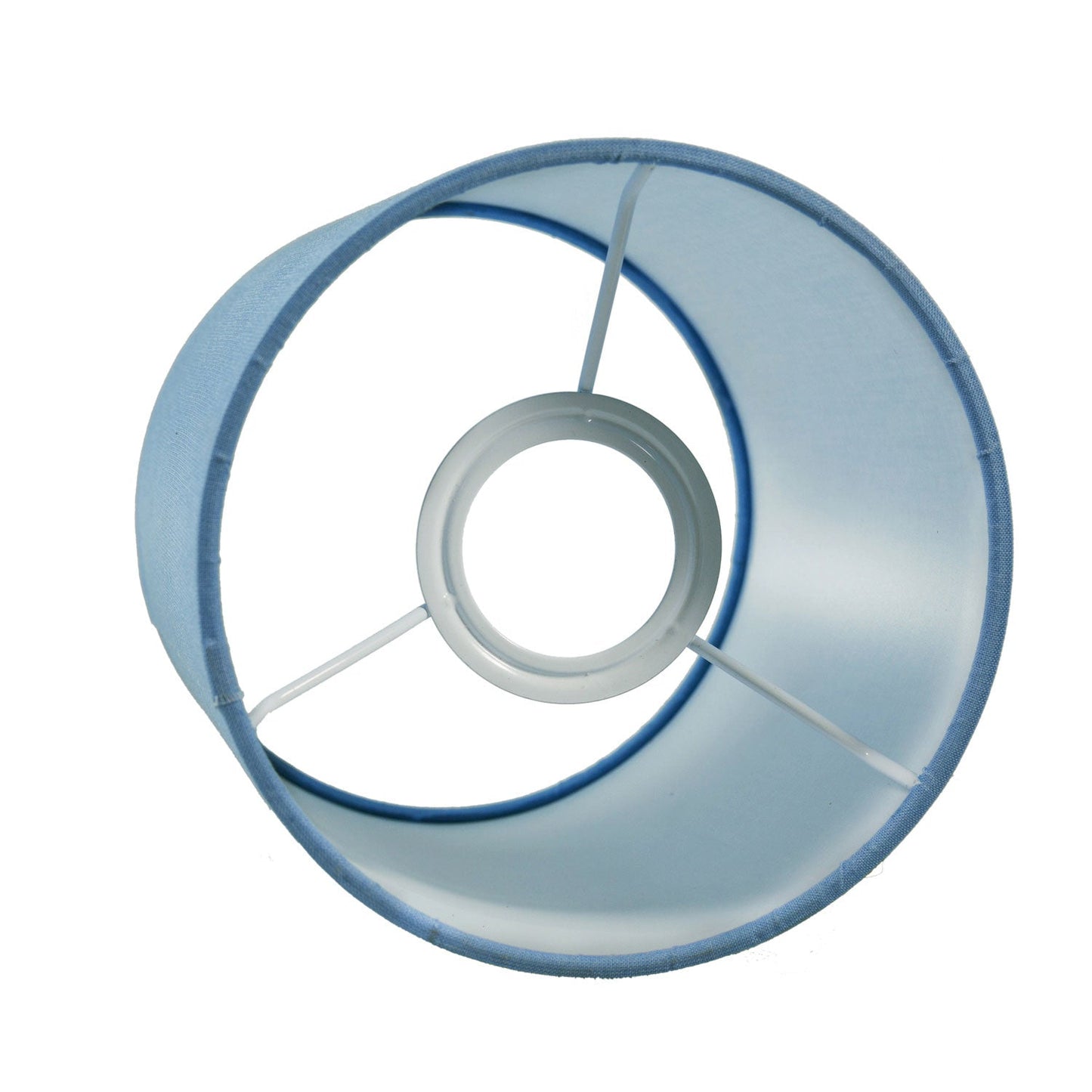 Paralume Cilindro in tessuto con attacco E27 - 100% Made in Italy - Teletta celeste