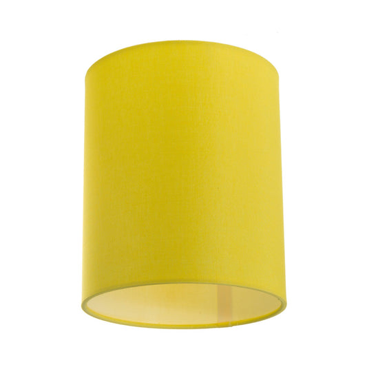 Paralume Cilindro in tessuto con attacco E27 - 100% Made in Italy - Teletta giallo vivo