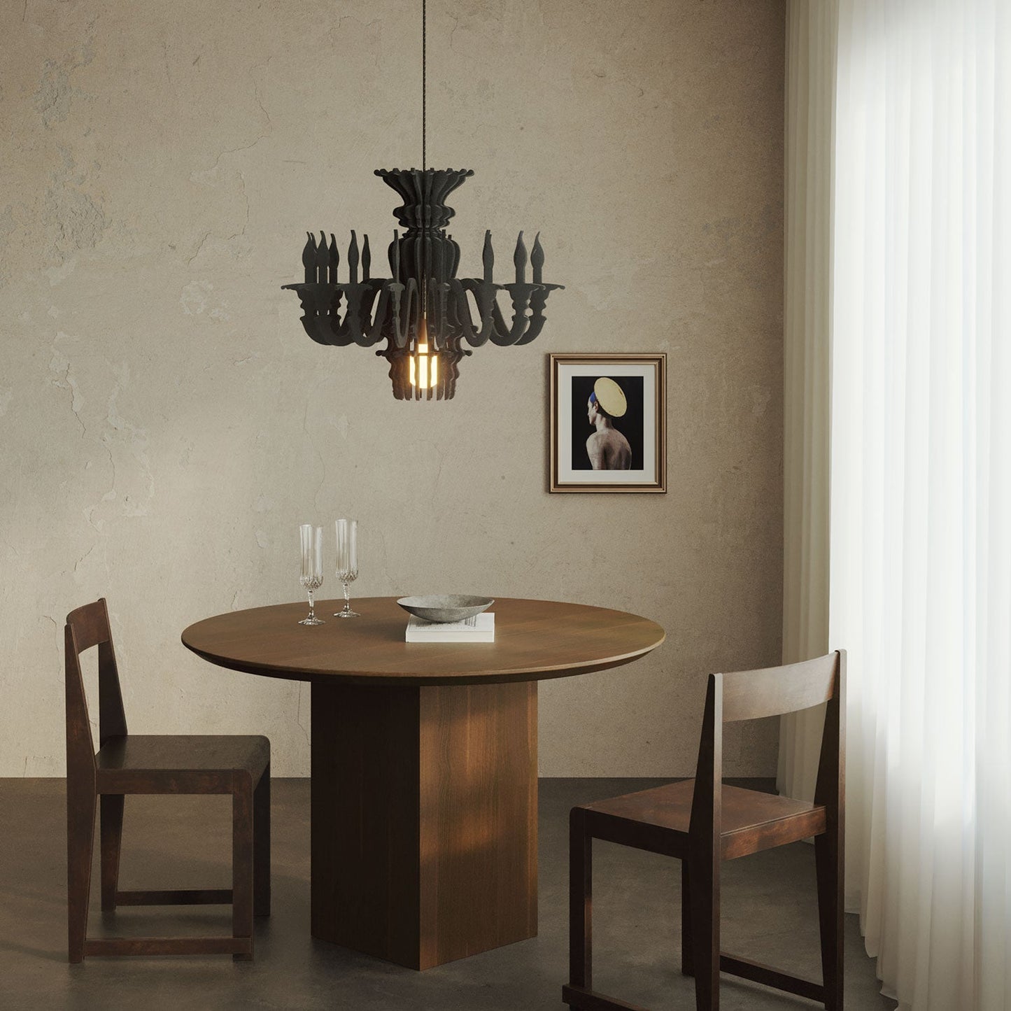 Paralume classico SHHANDELIER in materiale fonoassorbente  - Nero melange