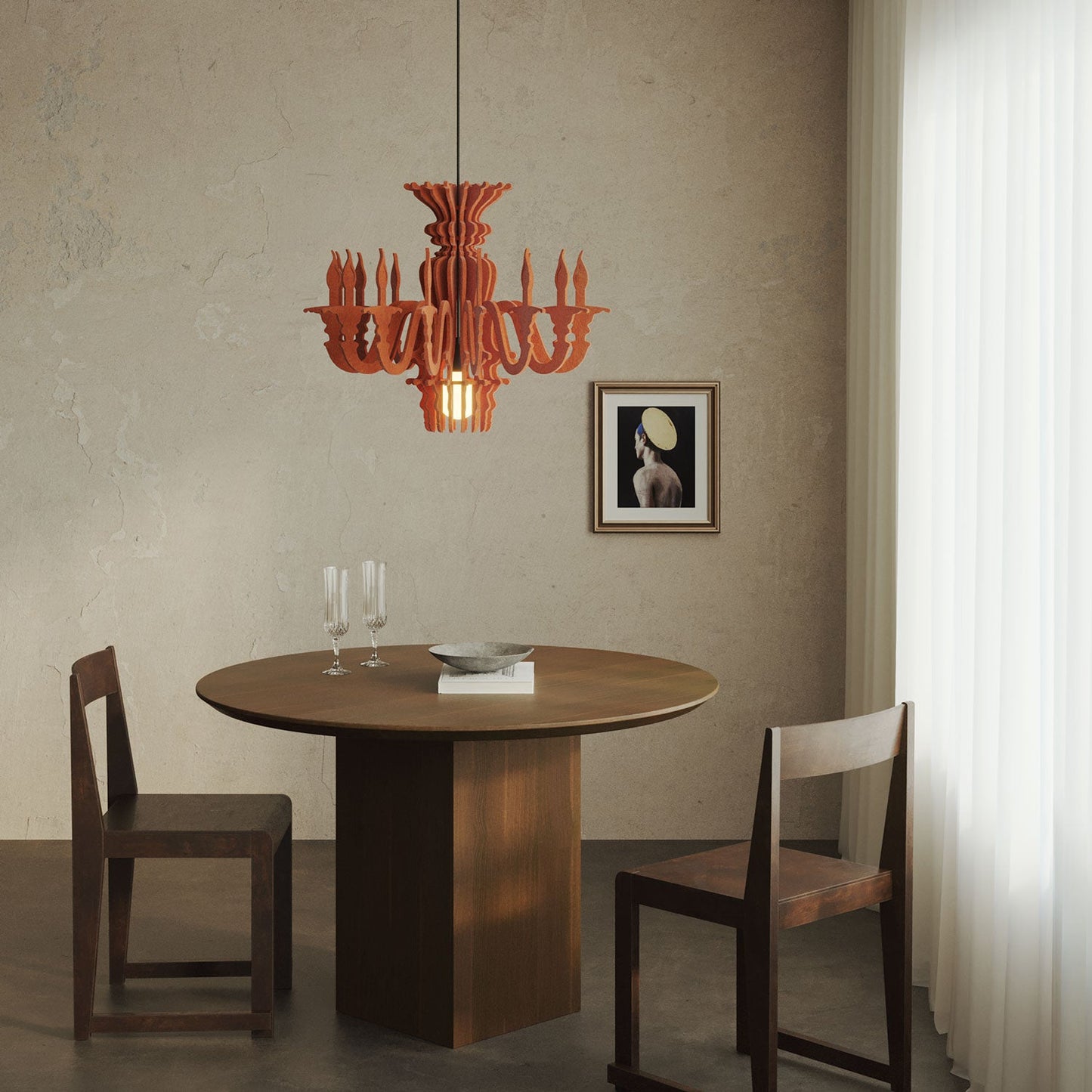 Paralume classico SHHANDELIER in materiale fonoassorbente  - Arancione melange