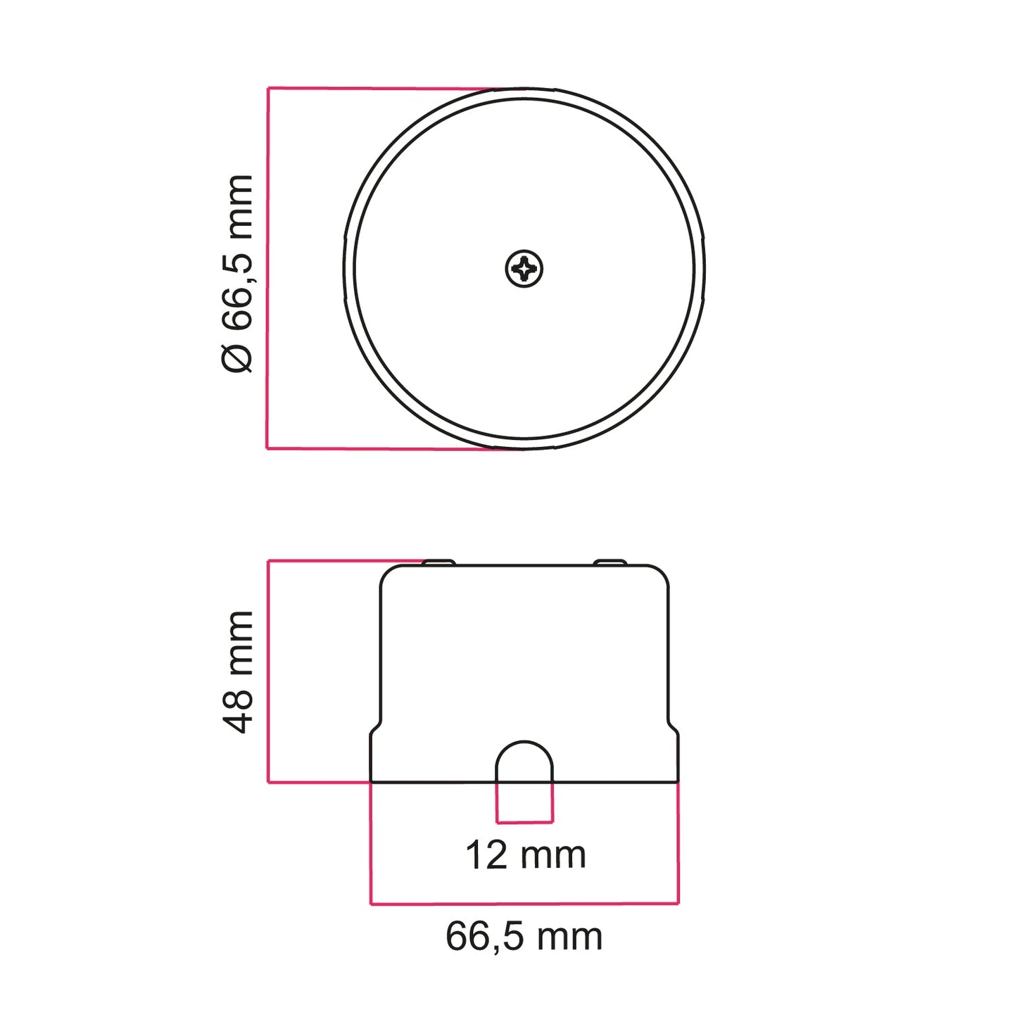 Scatola di derivazione compatibile con base in porcellana - Bianco
