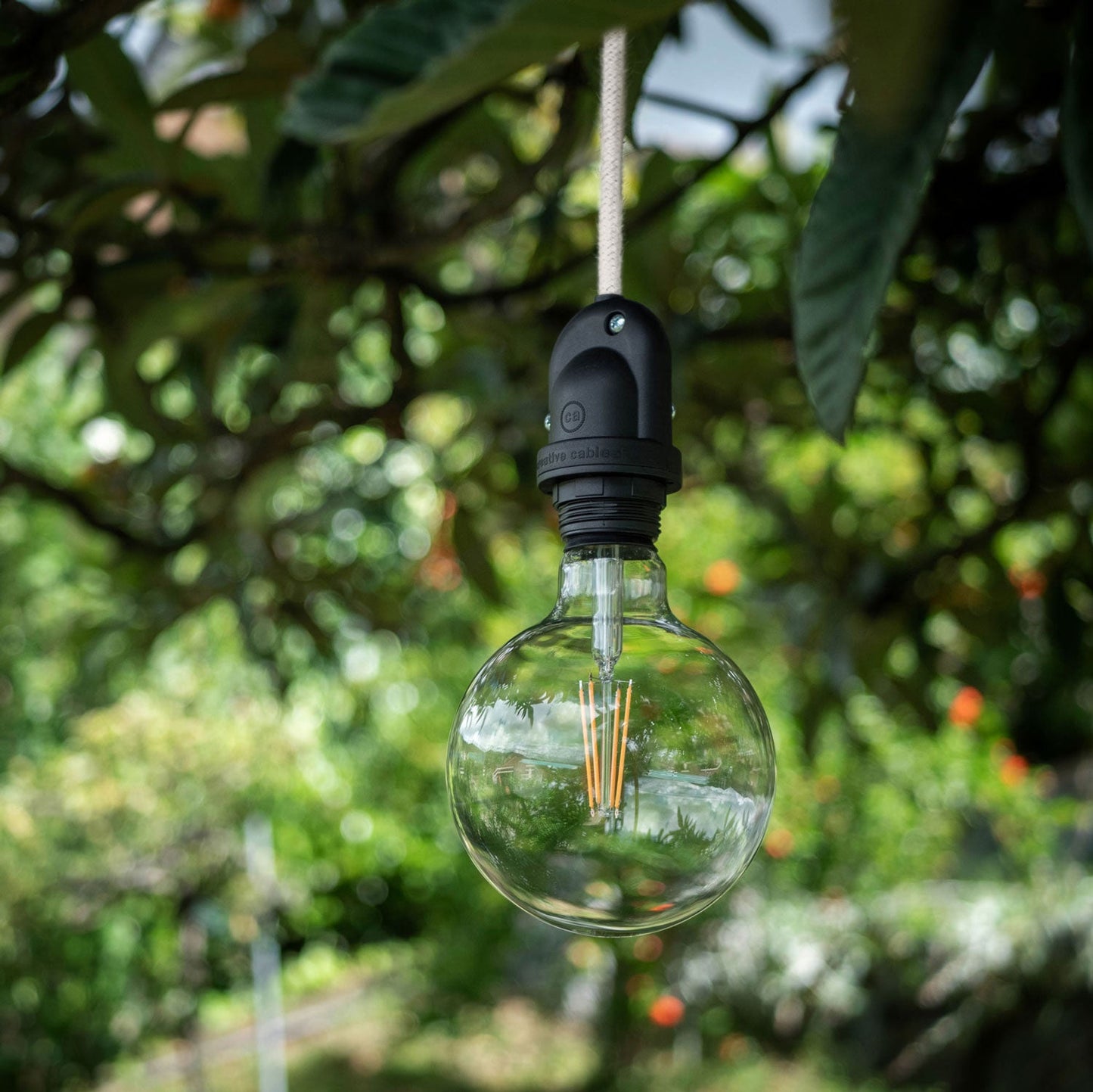 Modulair Lampada da esterno per paralume con 5 m cavo tessile, decentatore, rosone e portalampada IP65 - Petrolio