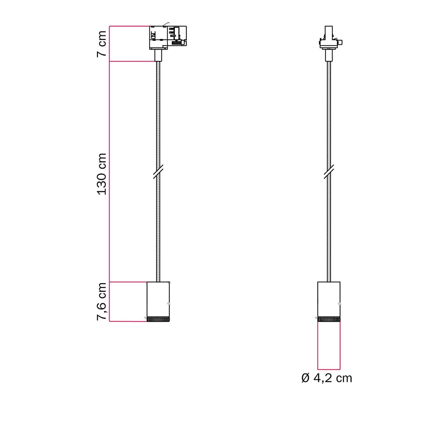 Faretto singolo Mini Spotlight GU1d0 per binari - Rame satinato
