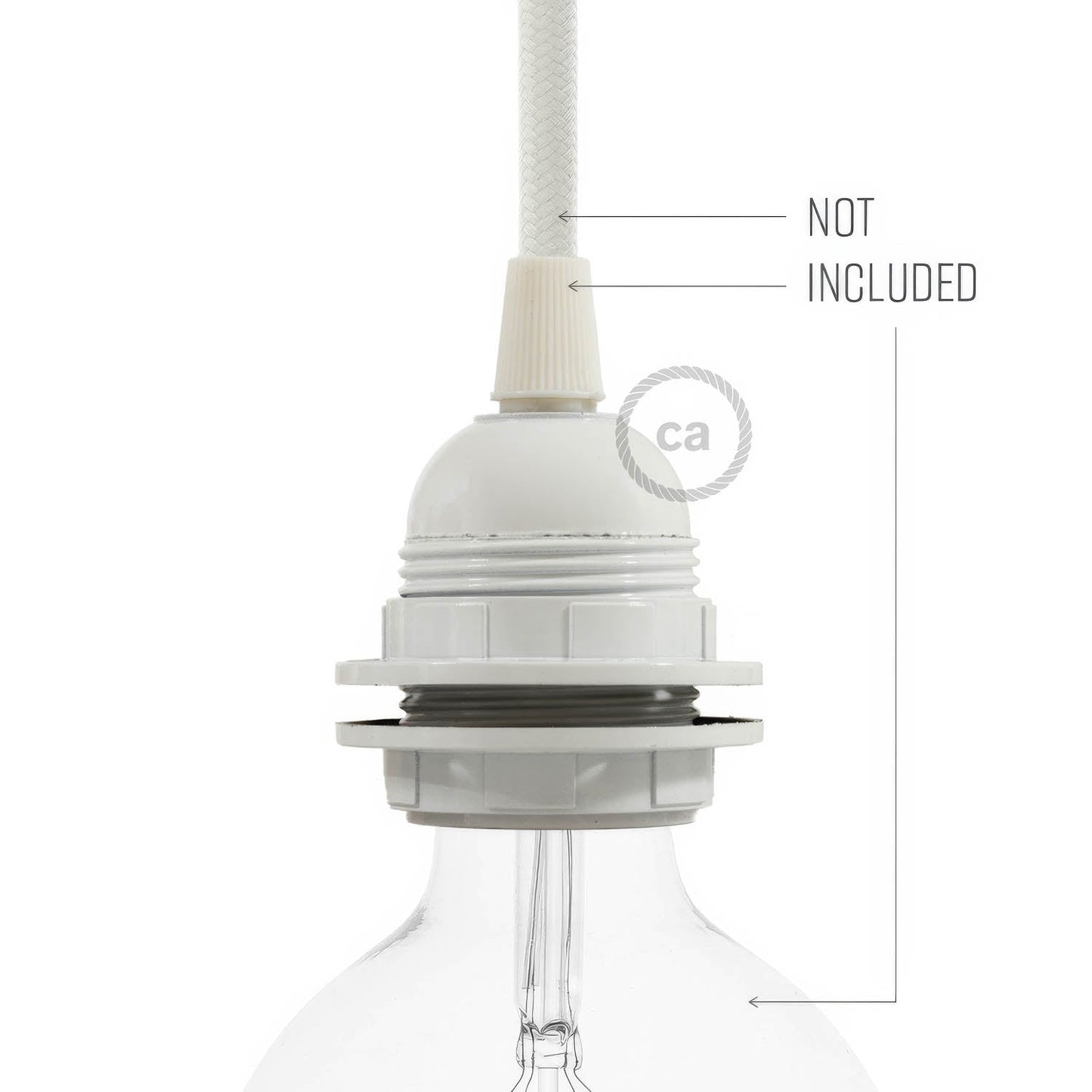 Double Ferrule Bakelite Phenolic E26 light bulb socket - White
