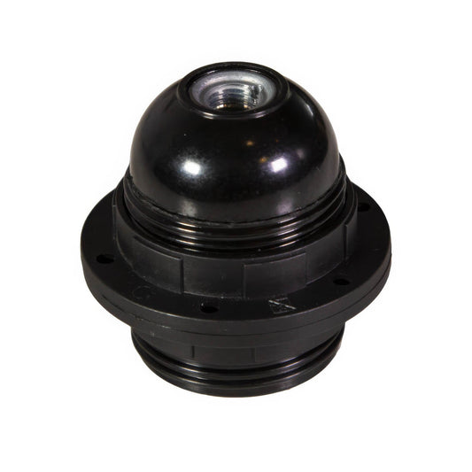 Double Ferrule Bakelite Phenolic E26 light bulb socket - Black