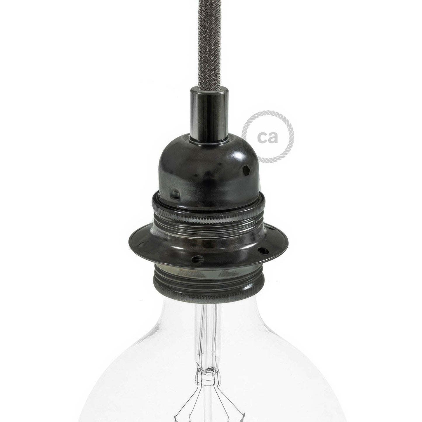 Handmade Ceramic E26 light bulb socket kit - White
