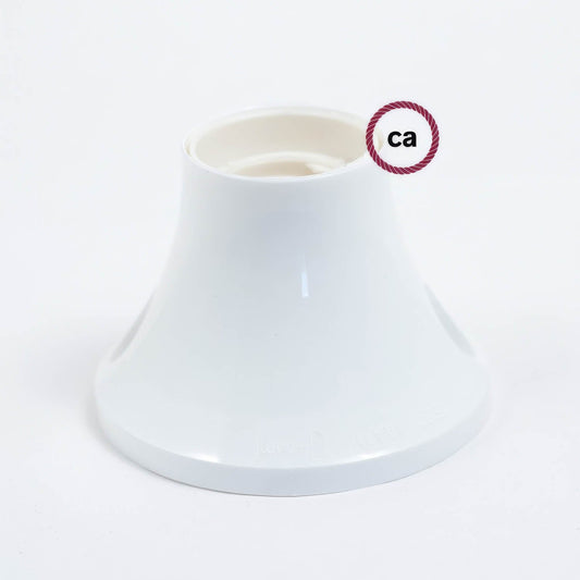 Portalampada 90° E27 a parete o soffitto in termoplastica - Bianco