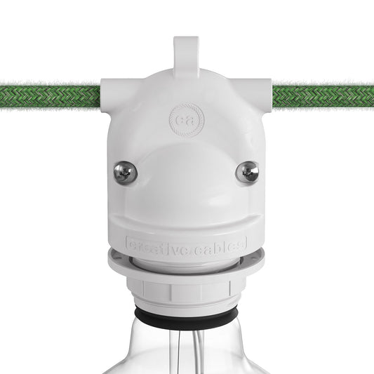 Eiva-2 - Portalampada per esterno a doppia uscita IP65 attacco E27 per sistema Modulair - Bianco