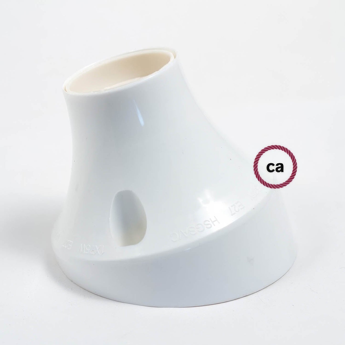 Portalampada 45° E27 a parete o soffitto in termoplastica - Bianco
